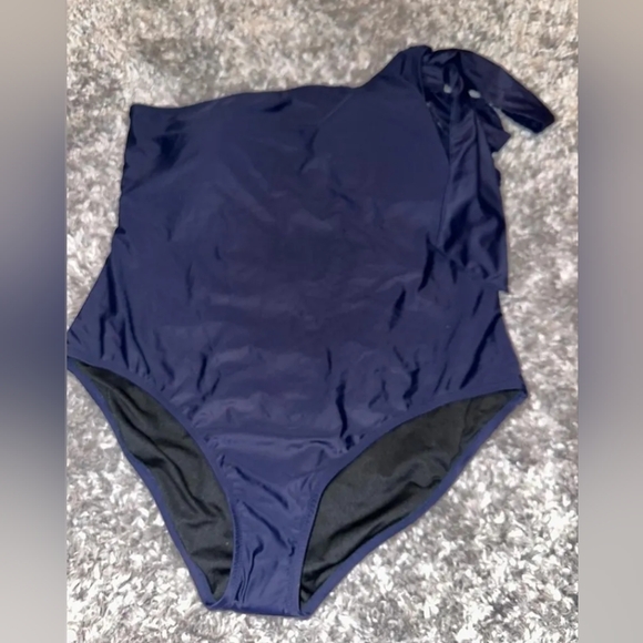 NWT J. Crew Bow-Tie- One-Shoulder One Piece Swimsuit Size 22 Plus Size - Picture 2 of 5